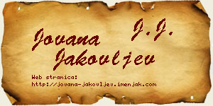 Jovana Jakovljev vizit kartica